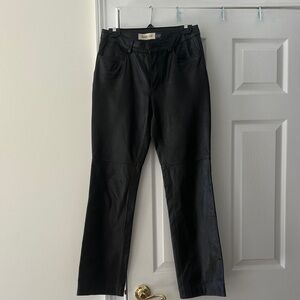 GAP Black Leather Bootcut Pants